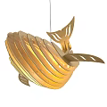 Golden Fish Tail Shaped Chandeliers Modern Decorative Hanging Lighting Design 3d model