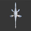 Realistic Plesiosaur 3D Model With Long Neck Blue White Spots And Flippers