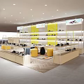 Bright Modern Children's Shoe Store With Spacious Interior And Shoe Displays