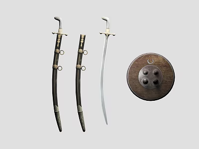 Modern sword shield 3d model