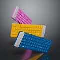 Wireless Computer Keyboards Pink Yellow Blue Portable Slim Design For Laptop Use