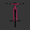 Modern Stylish Pink Bicycle With Black Seat And Orange Rims On Reflective Surface