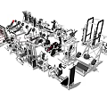 Different Types Of Sports Equipment With Fitness Machines Training Tools And Exercise Gear