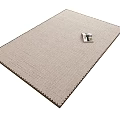 Light Beige Square Rug With Textured Surface And Stitched Decorative Edges 3d model