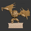 Golden Dragon Sculpture Standing On Intricate Carved Base With Detailed Design