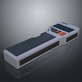 Modern Compact Scanner With White Body Black Scanning Area Orange Button And Top Indicator Lights 3d model