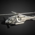 Gray Military Helicopter With Rotor System Cabin Windows And External Fuel Tanks