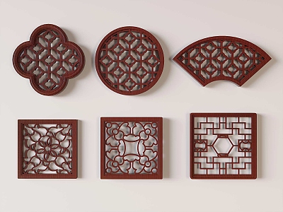 New Chinese-style Hollow-out Flower Window 3d model