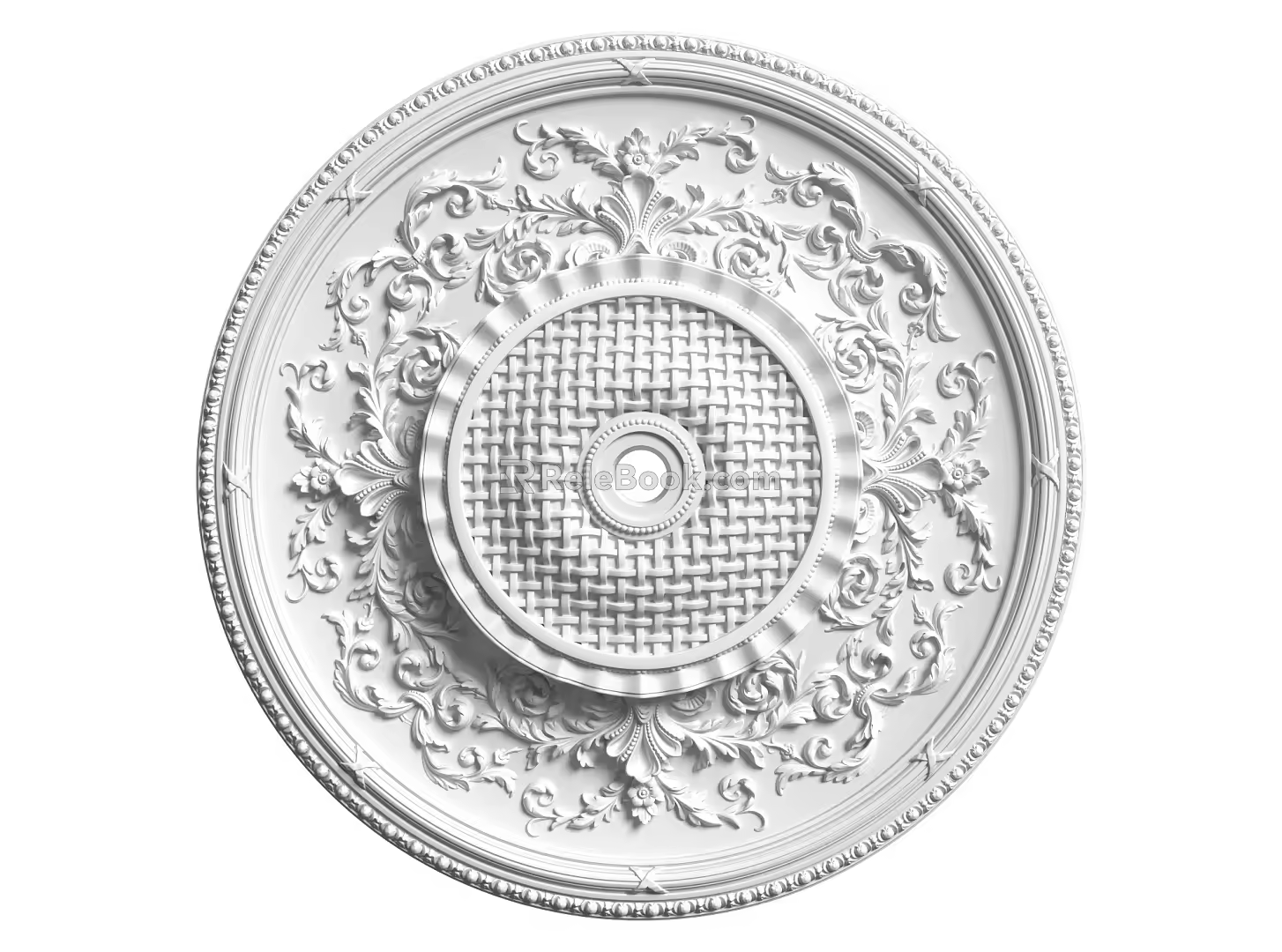 European-style lamp panel gypsum component carved 3d model