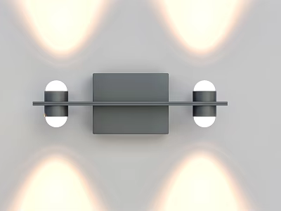 Modern Wall Lamp With Rectangular Metal Frame And Round Bulbs For Soft Illumination 3d model