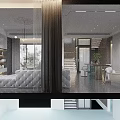 Modern Minimalist Bright Open Plan Living And Dining Room With Elegant Comfortable Home Furnishings