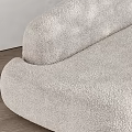 Modern Light Gray Curved Sectional Sofa With Upholstered Fabric And Metal Legs