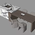 Nakajima counter bar counter operating table dining table and chairs 3d model