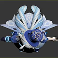 Elegant Blue White Decorative Lights On Fairy Style Character Costume With Crown Detail