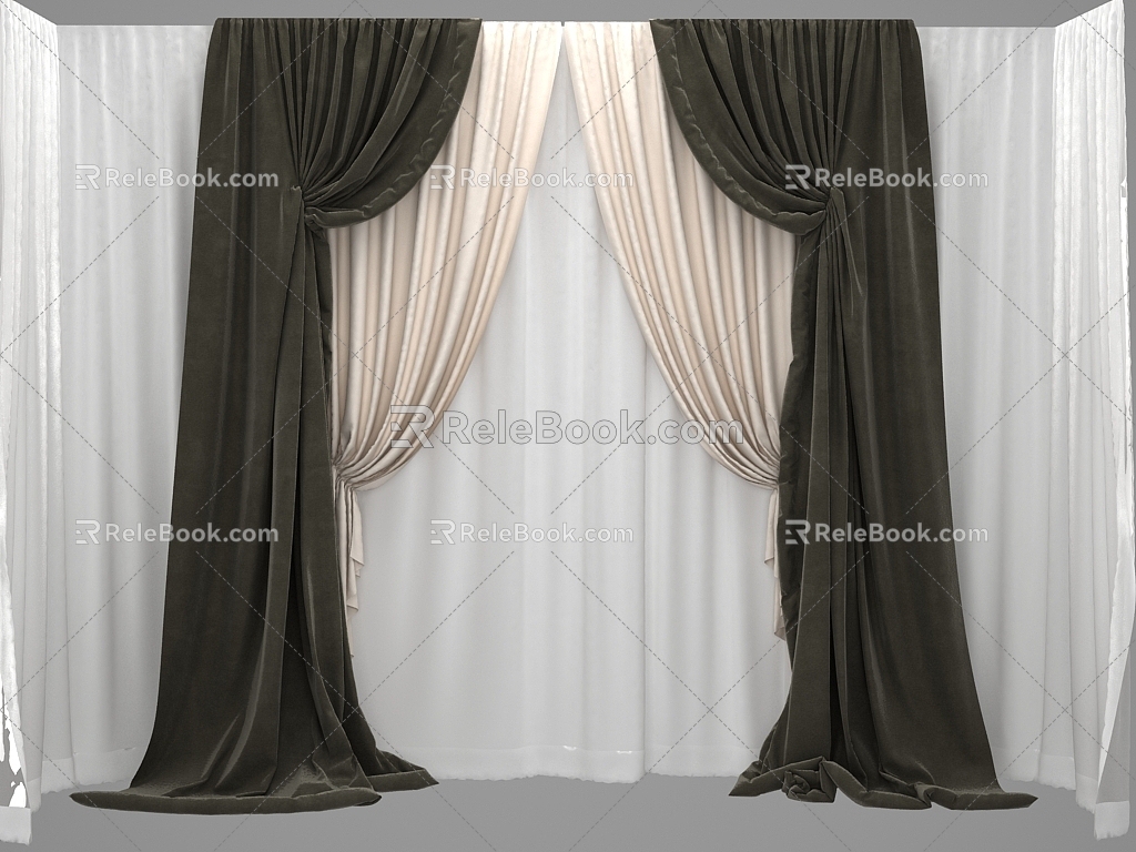 Modern Curtains 3d model