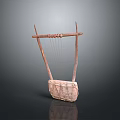 Traditional Stringed Musical Instrument With Wooden Frame Strings And Resonant Body