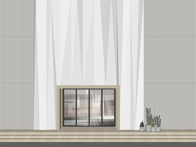 Modern door head door facade 3d model