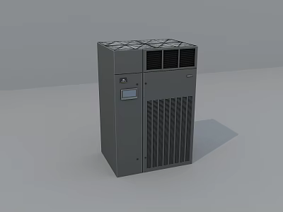 Gray Modern Air Conditioner Fan With Control Panel And Ventilation Grille 3d model