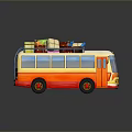 Bus Large Bus CMB Medium Van Large Van Bus School Bus Van Box Car 3d model