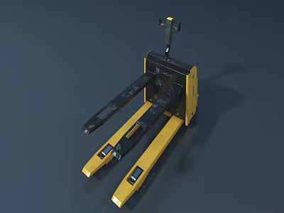 Heavy Duty Industrial Equipment Manual Pallet Jack With Yellow Black Forks And Hydraulic Control 3d model