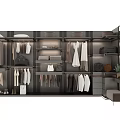 Elegant Modern Closet Interior Design With Hanging Clothes Shelves Drawers And Shoe Storage