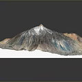 3D Landscape Model of Mountain with Snow Peak and Colorful Terrain Texture