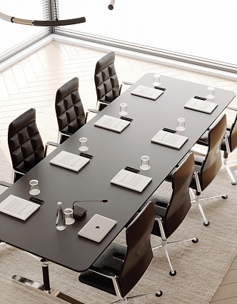 Modern conference table and chair combination 3d model