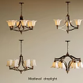 Various Medieval Chandelier Designs with Classic Style and Decorative Elements 3d model