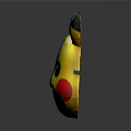 Cute Yellow Doll Head with Black Tipped Ears Black Eyes and Red Cheeks