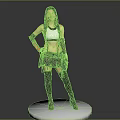 Female Fantasy Character With Arm Guards Standing By Mythical Creature On White Base