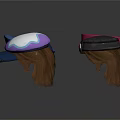 Collection of Assorted Colorful Hats with Hair Attachments on White Background