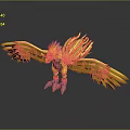 Yellow Bird Like Game Movie Character With Red Pink Head Feathers And Yellow Wings