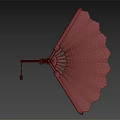Decorative Green Fan Pendant Ornament With Leaf Patterns And Decorative Handle