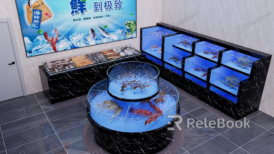 Restaurant Hotel Seafood Pool renderings model