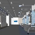 Modern Hospital Outpatient Clinic Interior With Medical Beds Nurse Station And Bright Corridor
