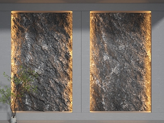 rubble background wall molten rock 3d model