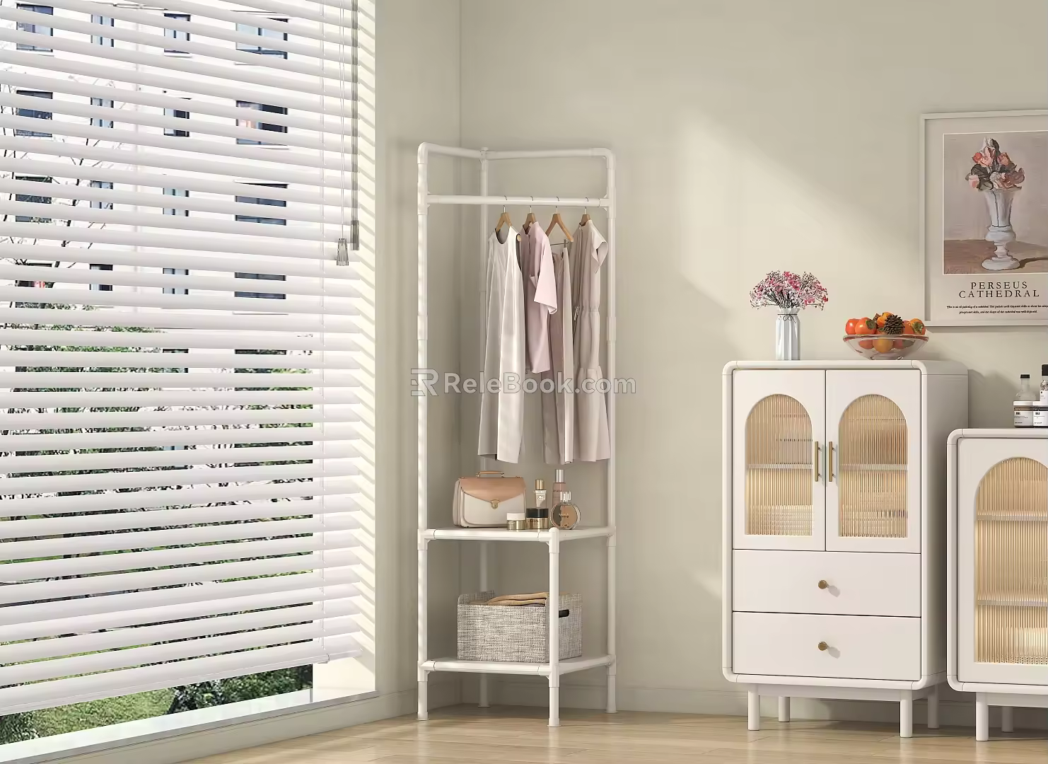 Modern Simple Clothes Hanger Decorative Cabinet Wine Cabinet 3d model