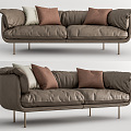 Leather double sofa Modern double sofa 3d model