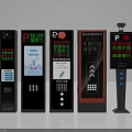 Modern Public Facilities for Parking Management with License Plate Recognition and Display Screens