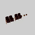 Comfortable Maroon Fabric Leisure Chairs With Wooden Arms And Classic Design