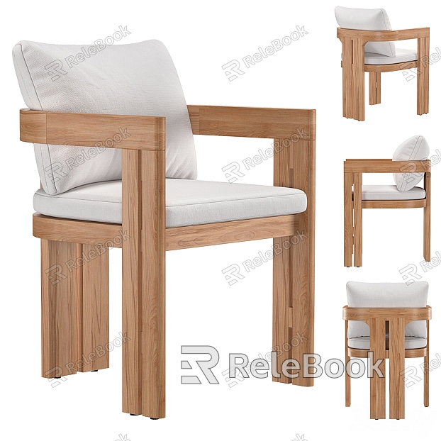 RH Chinese Style Solid Wood Fabric Leisure Chair model