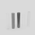 Glass Decorative Ornament Set With Cylindrical Transparent Various Design Pieces For Home Decor
