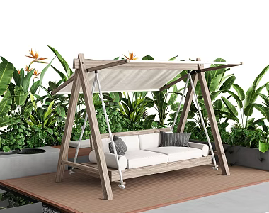 Modern Courtyard Swing Outdoor Swing Chair Hanging Chair Rocking Chair 3d model