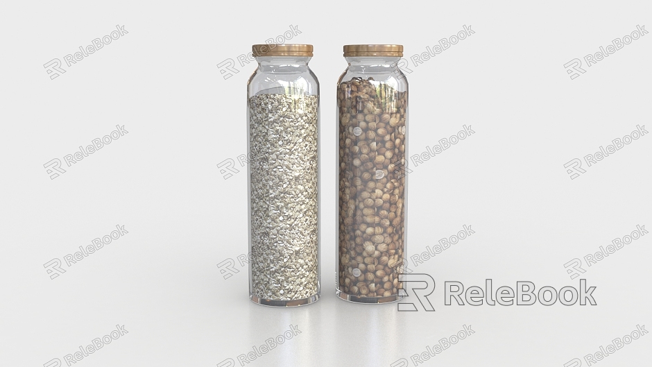 Modern Glass Bottle Storage Bottle Dried Fruit Kitchen Storage model