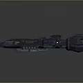 Futuristic Sci-Fi Spaceship Model With Detailed Blue Exterior And Orange Accents