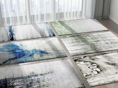Square Rugs With Modern Abstract Patterns For Home Living Room Decor 3d model