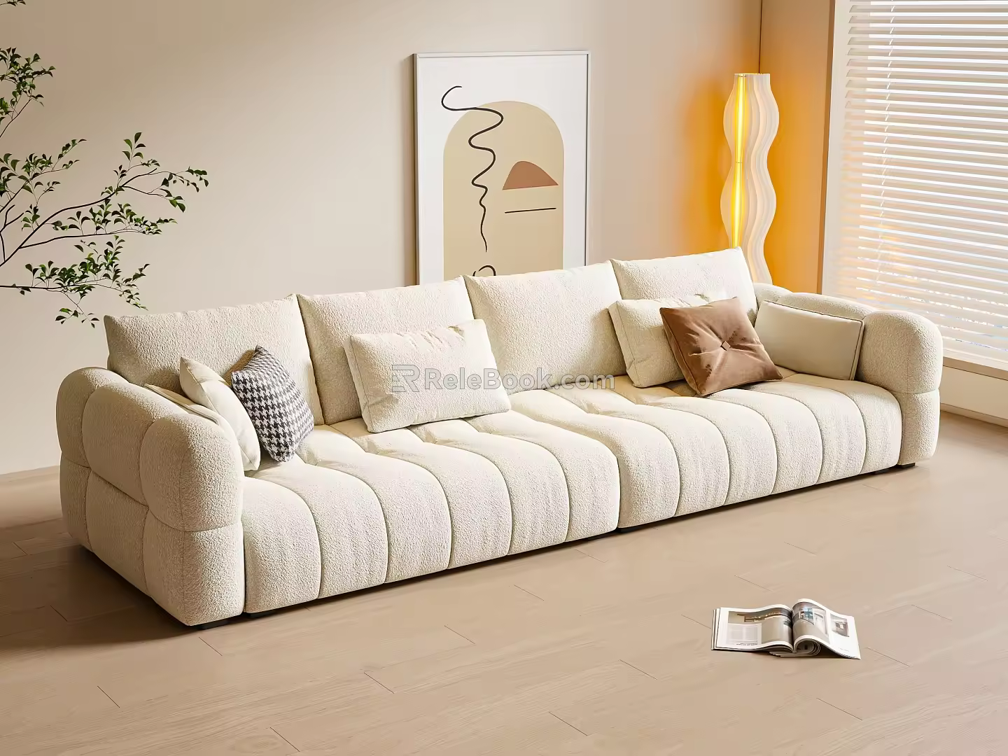 Cream wind three sofa 3d model
