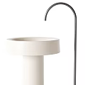 White Pedestal Washbasin With Modern Sleek Design And Chrome Bathroom Faucet