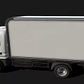 White Commercial Box Truck With Cab And Cargo Container On Black Background 3d model