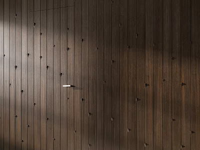 Modern Wooden Wall Paneling Interior Design With Decorative Nails And Smooth Texture 3d model